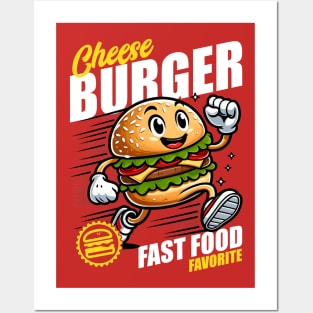 Cheese Burger Fast Food Favorite Posters and Art